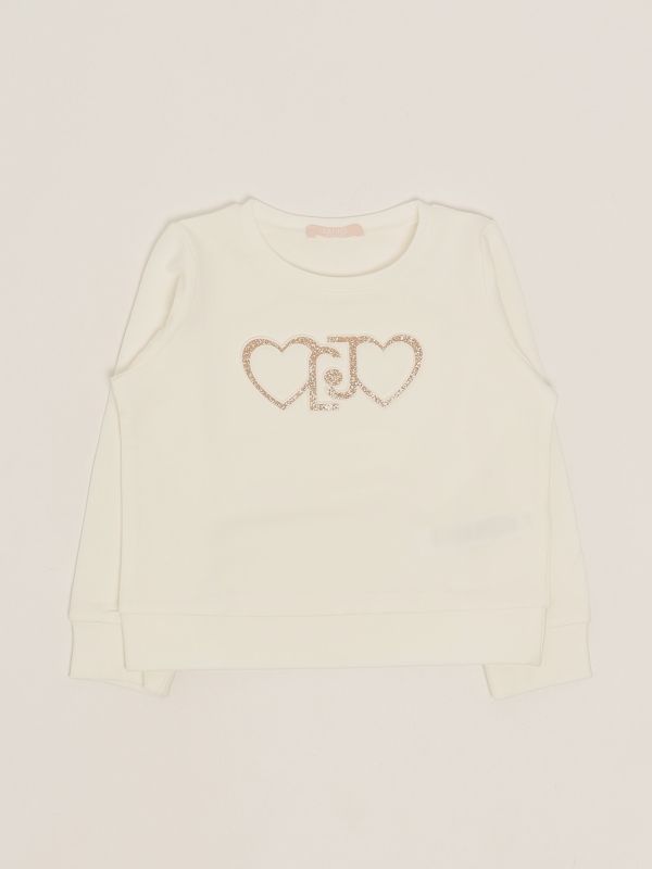 1. Sweat en coton extensible pour fille Blanc Liu Jo ka5014f0090