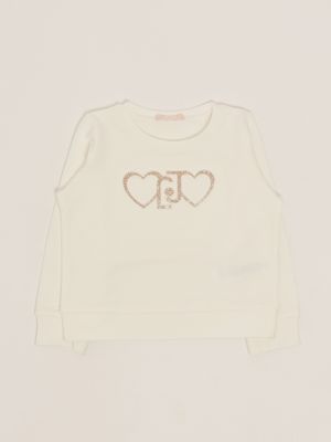 1. Sweat en coton extensible pour fille Blanc Liu Jo ka5014f0090