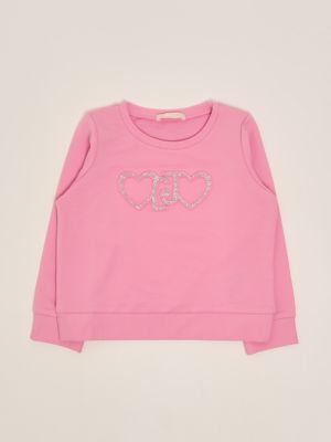 Girl's stretch cotton sweatshirt Pink Liu Jo