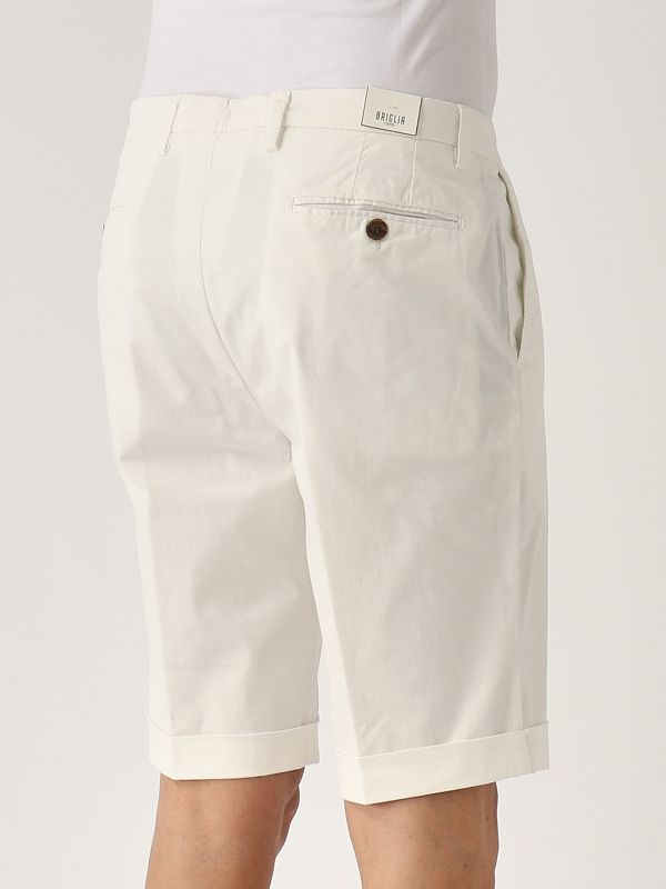 4. Men's stretch cotton bermuda shorts White Briglia bg108325127