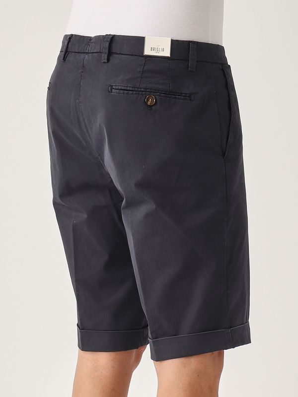 4. Men's stretch cotton bermuda shorts Navy Briglia bg108325127