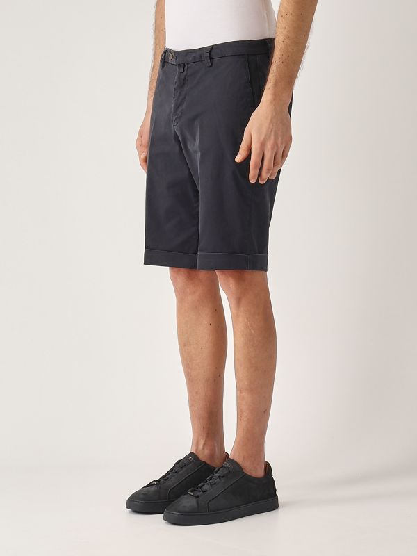 2. Men's stretch cotton bermuda shorts Navy Briglia bg108325127