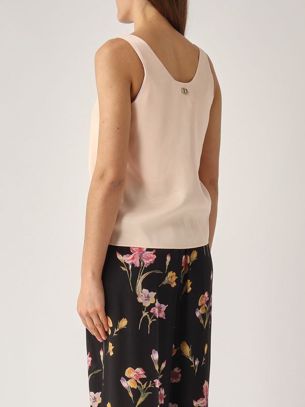 3. Top de mujer de satén Rosa Twinset 251tp2651