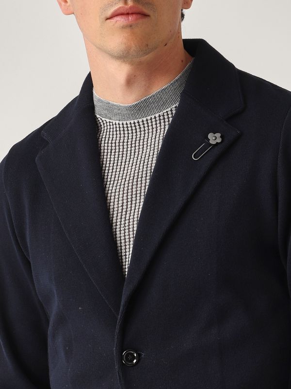 4. Giacca uomo in maglia di cotone Navy Lardini esljm56es64000