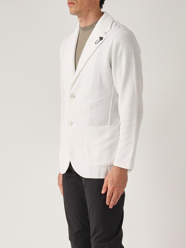 2. Giacca uomo in maglia di cotone Bianco Ottico Lardini esljm56es64005