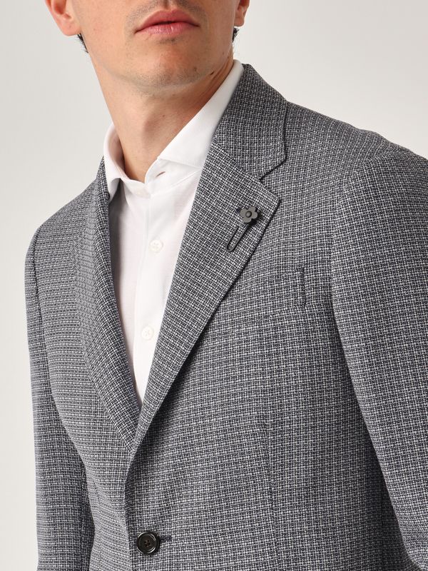 4. Veste pour homme en laine et coton Blanc-Bleu Lardini es6202eesif64506