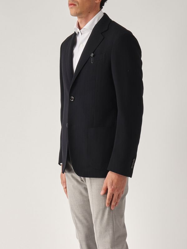 2. Herrenjacke aus Wolle und Baumwollmischung Marine Lardini es6202eesif64512