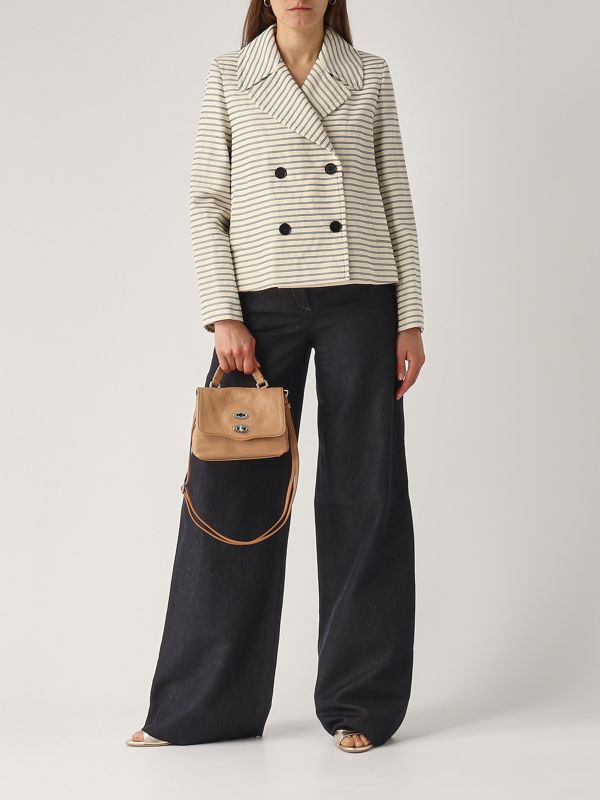 5. Pantalon en coton et lin Murge pour femme Denim foncé Max Mara Studio 2516131141600