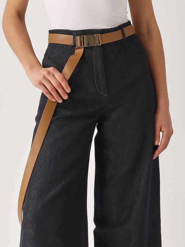 4. Pantalon en coton et lin Murge pour femme Denim foncé Max Mara Studio 2516131141600