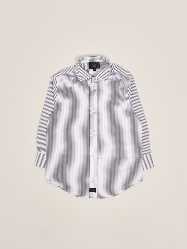 1. Camicia bambino in cotone Bianco-Blu Fay fw5p20p0524