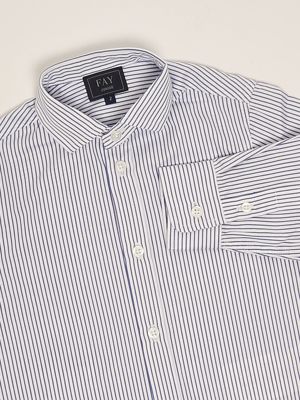 3. Camicia bambino in cotone Bianco-Blu Fay fw5p20p0524