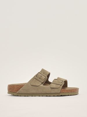 1. Sandalo donna Arizona SFB in suede Kaki Chiaro Birkenstock 1019088