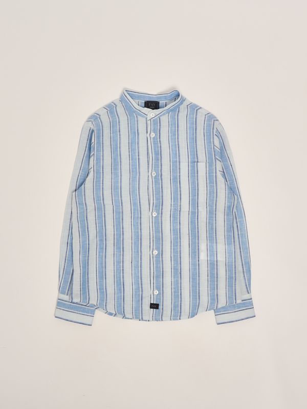 1. Chemise en lin pour garçon Bleu clair-Bleu Fay fw5p30z2957