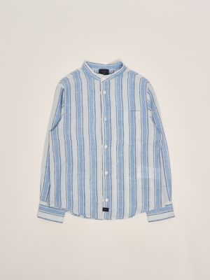 1. Chemise en lin pour garçon Bleu clair-Bleu Fay fw5p30z2957