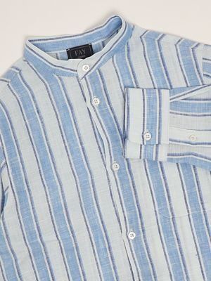 3. Chemise en lin pour garçon Bleu clair-Bleu Fay fw5p30z2957