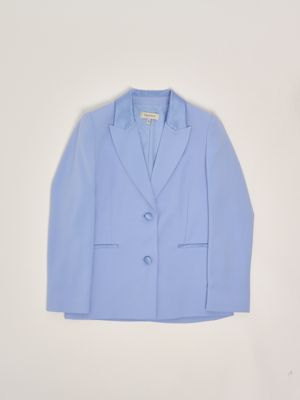 1. Blazer bambina in tessuto cady stretch Celeste Twinset 251gj2qna