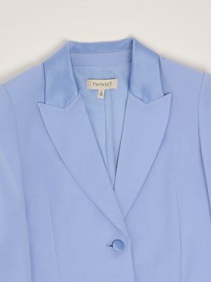 3. Blazer bambina in tessuto cady stretch Celeste Twinset 251gj2qna
