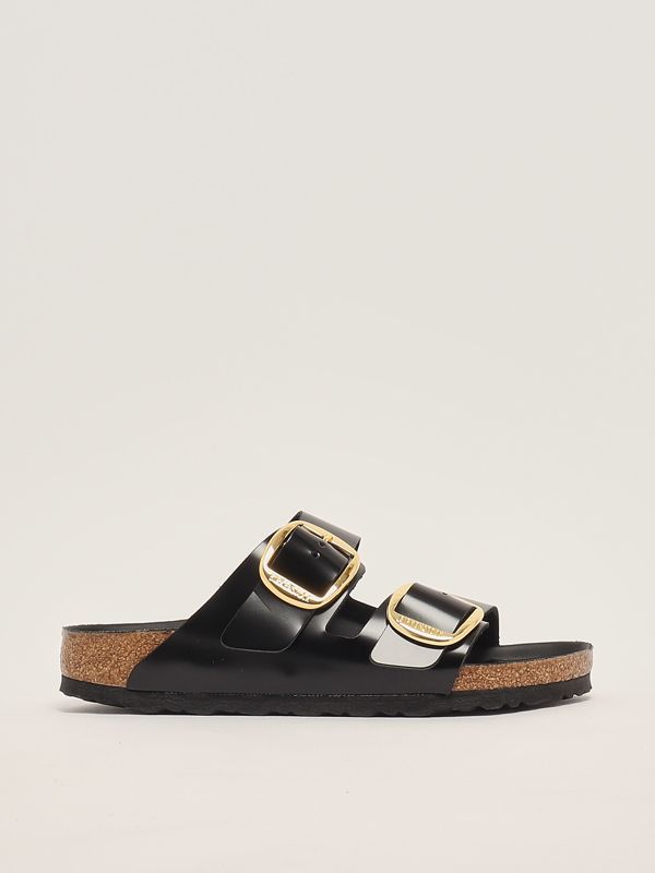 1. Arizona Big Buckle - sandales en cuir pour femmes Noir Birkenstock 1021476