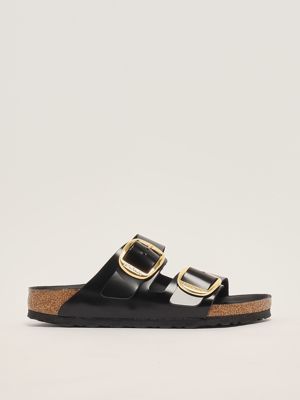 1. Arizona Big Buckle - sandales en cuir pour femmes Noir Birkenstock 1021476