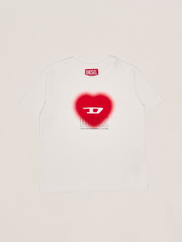 1. T-shirt en coton pour fille Blanc Diesel j022330catm