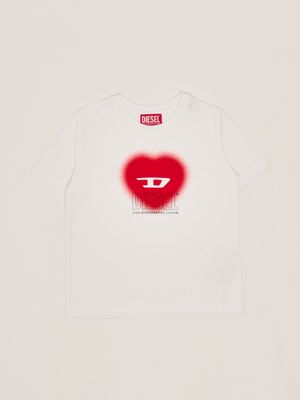 1. T-shirt en coton pour fille Blanc Diesel j022330catm