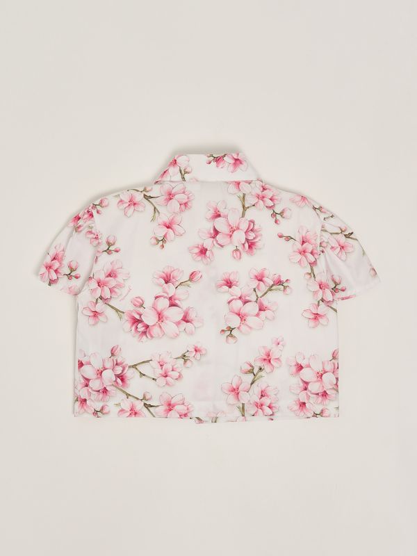 2. Camicia bambina in cotone Bianco-Rosa Monnalisa 11e3005604