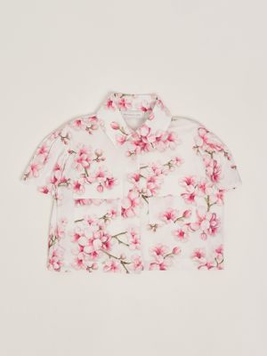 1. Girl's cotton shirt White-Pink Monnalisa 11e3005604