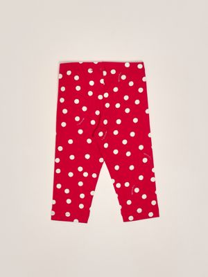 2. Stretch cotton newborn leggings Red-White Monnalisa 31e4095619