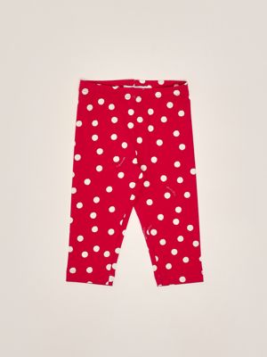 1. Stretch cotton newborn leggings Red-White Monnalisa 31e4095619