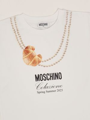 3. T-shirt bambina in cotone stretch Bianco Ottico Moschino him060laa02