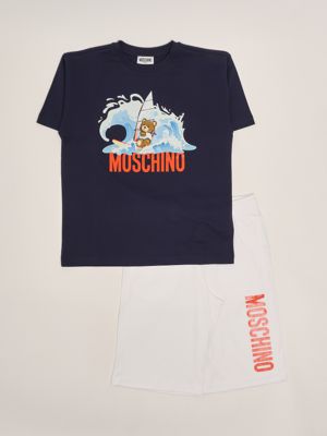 1. Completo bambino in cotone Blu Navy Moschino hug00qlaa42