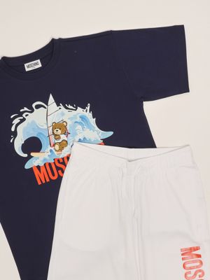 3. Completo bambino in cotone Blu Navy Moschino hug00qlaa42