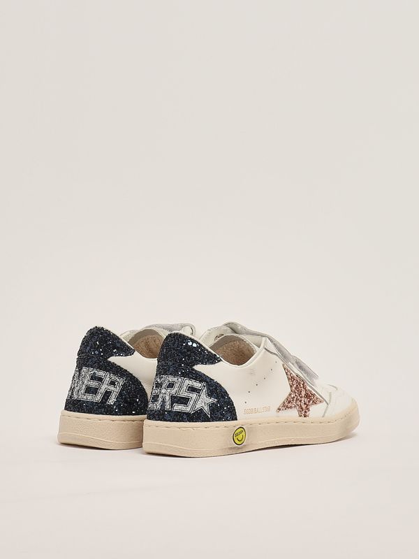 3. Sneakers bambina Ballstar in pelle Bianco-Oro Golden Goose gyf00501f006799