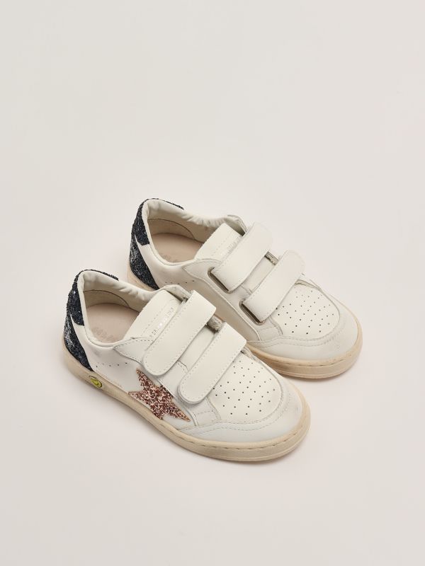 2. Sneakers bambina Ballstar in pelle Bianco-Oro Golden Goose gyf00501f006799