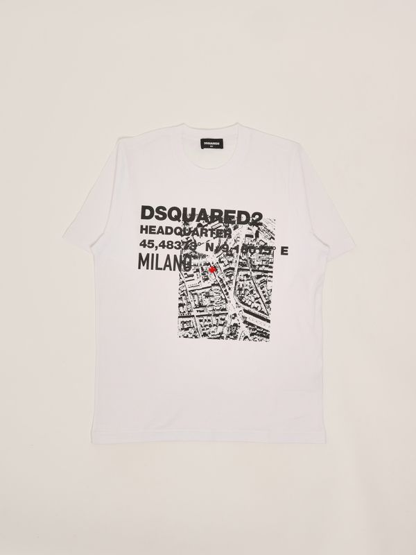 1. T-shirt bambino in cotone Bianco Dsquared2 dq2801d004g