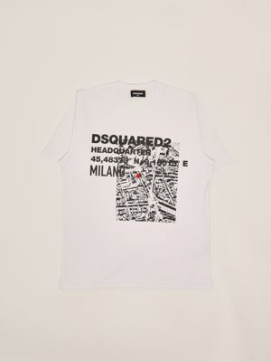 1. T-shirt bambino in cotone Bianco Dsquared2 dq2801d004g