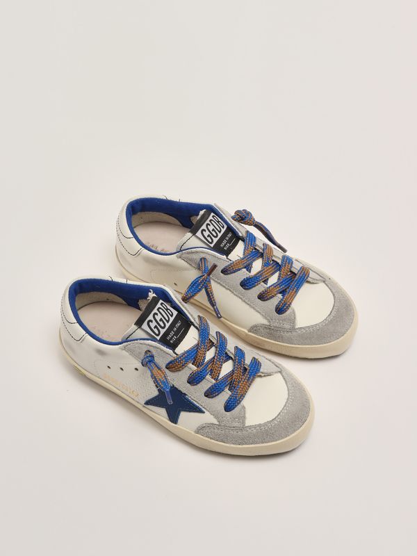 2. Superstar leather baby sneakers White-Blue Golden Goose gyf00107f006755