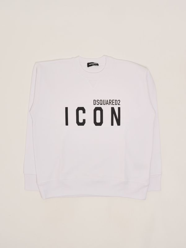 1. Sweat-shirt en coton pour garçon Blanc Dsquared2 dq2667d0094
