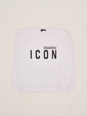 1. Sweat-shirt en coton pour garçon Blanc Dsquared2 dq2667d0094
