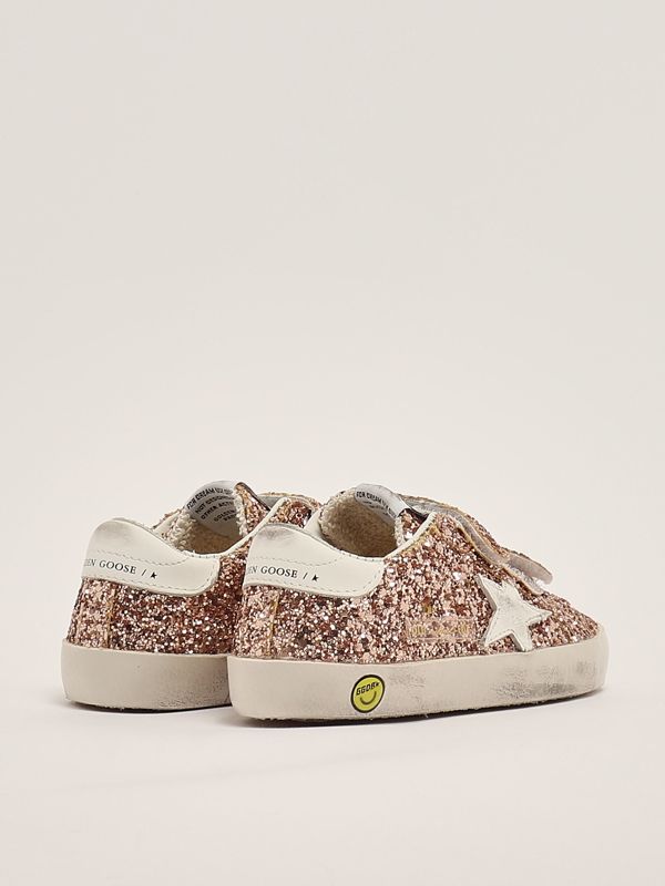 3. Sneakers bambina Old School con glitter Pesca Golden Goose gtf00111f007034