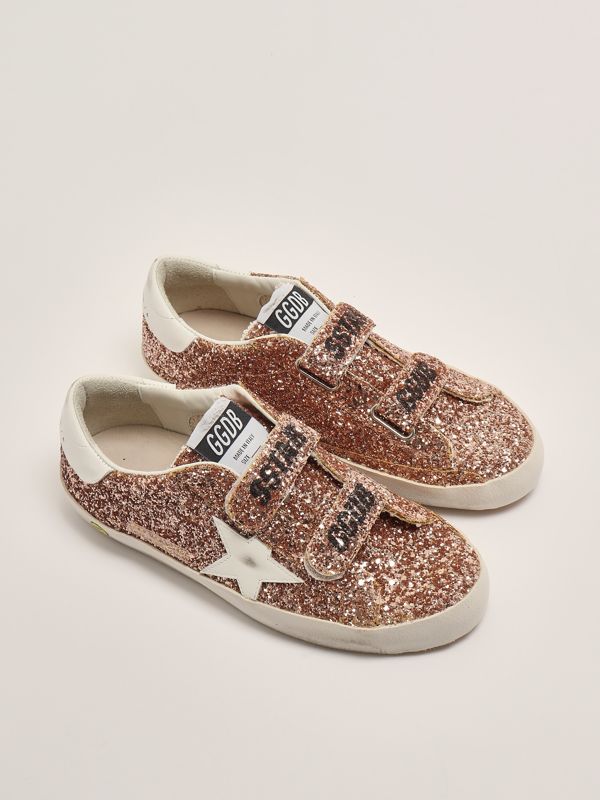2. Sneakers bambina Old School con glitter Pesca Golden Goose gtf00111f007034