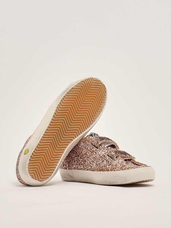 4. Sneakers bambina Old School con glitter Pesca Golden Goose gtf00111f007034