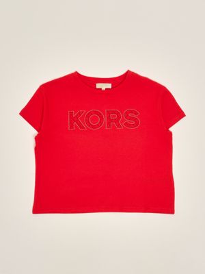 T-shirt en coton pour fille Orange Michael Kors