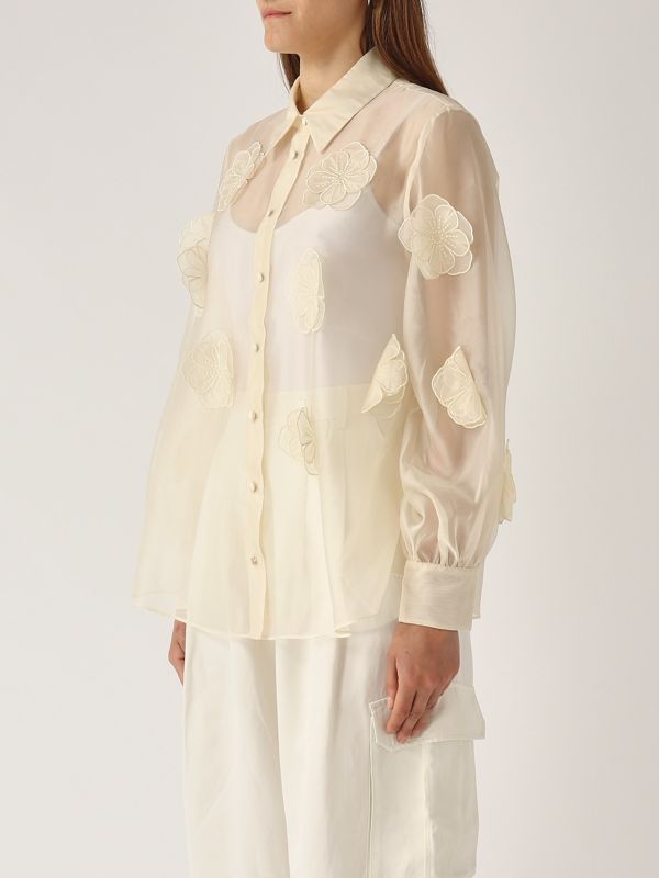 2. Fru women's organza shirt Cream Nenette fru