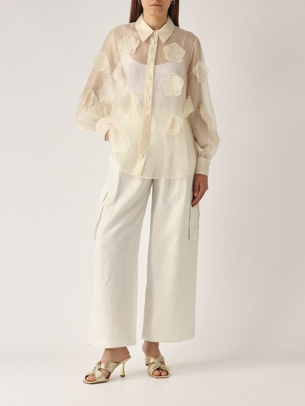5. Fru women's organza shirt Cream Nenette fru