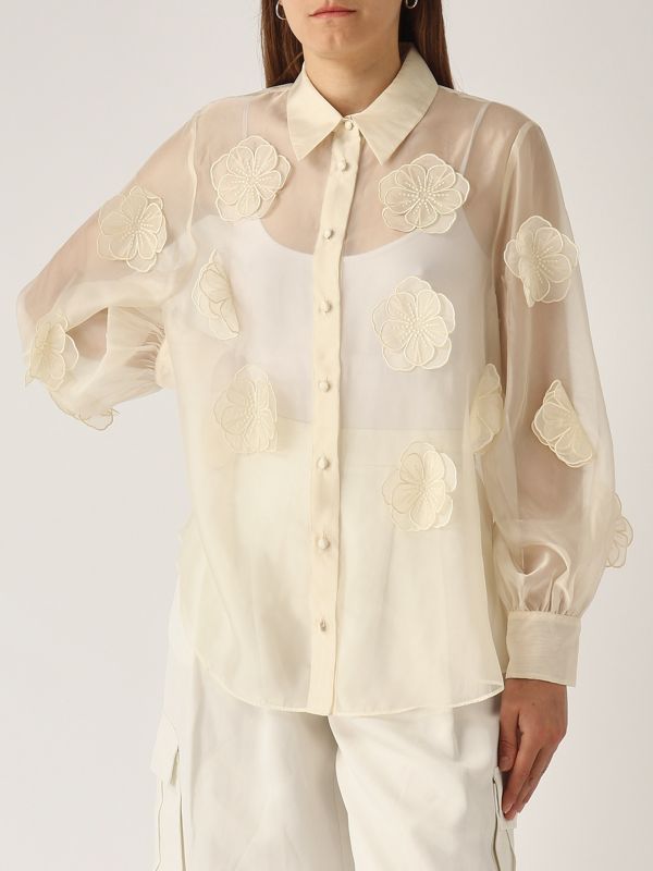 4. Fru women's organza shirt Cream Nenette fru