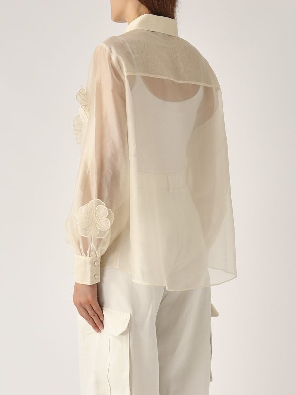3. Fru women's organza shirt Cream Nenette fru