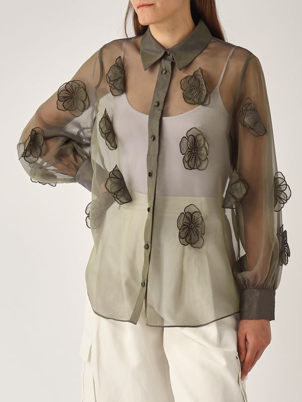 4. Fru women's organza shirt Military Nenette fru
