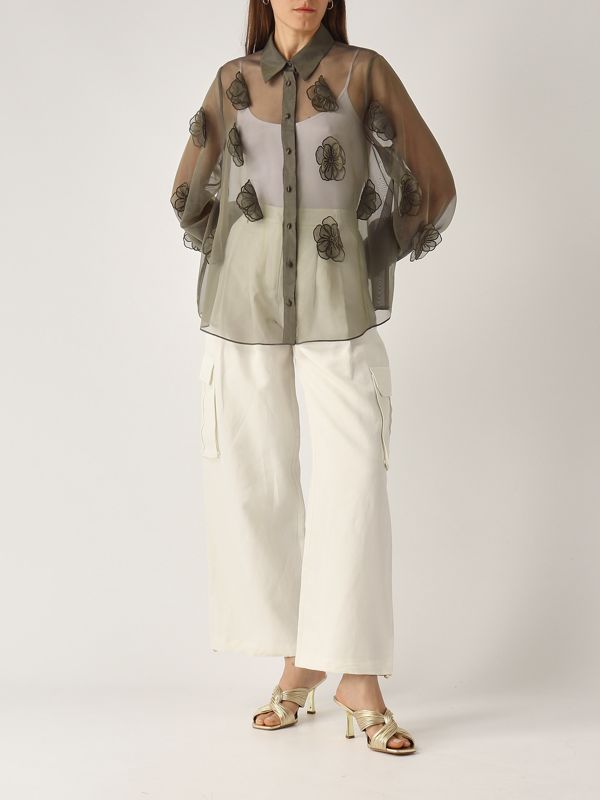 5. Fru women's organza shirt Military Nenette fru