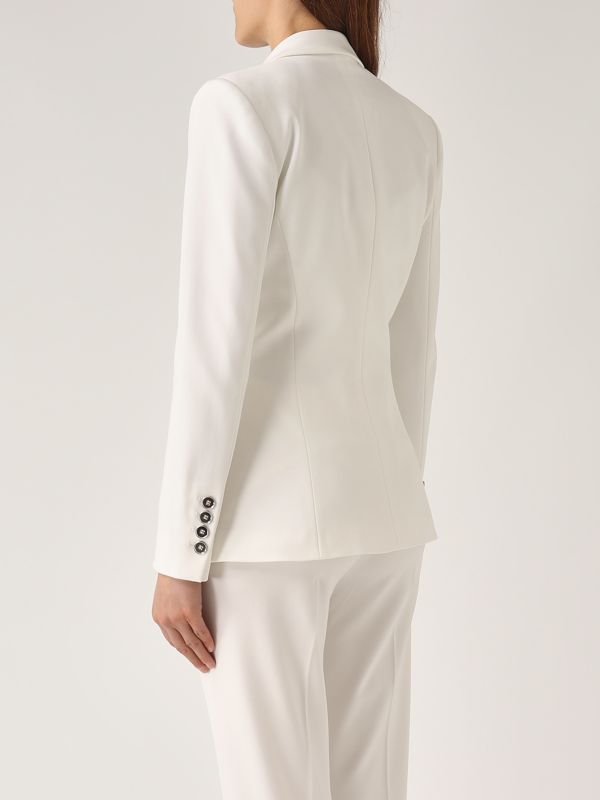 3. Giacca donna New Signum in tessuto tecnico di viscosa stretch Bianco Pinko 104903a1l3